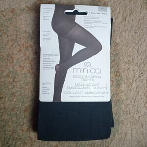 Minicci Women Large Body Shaping Black Opaque Tights Panty Hose NEW!